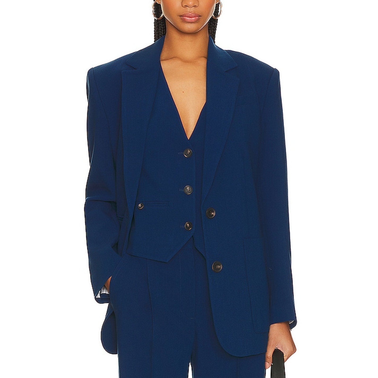 Shona Joy 'Irena' Blue Polyester Blazer Size 2