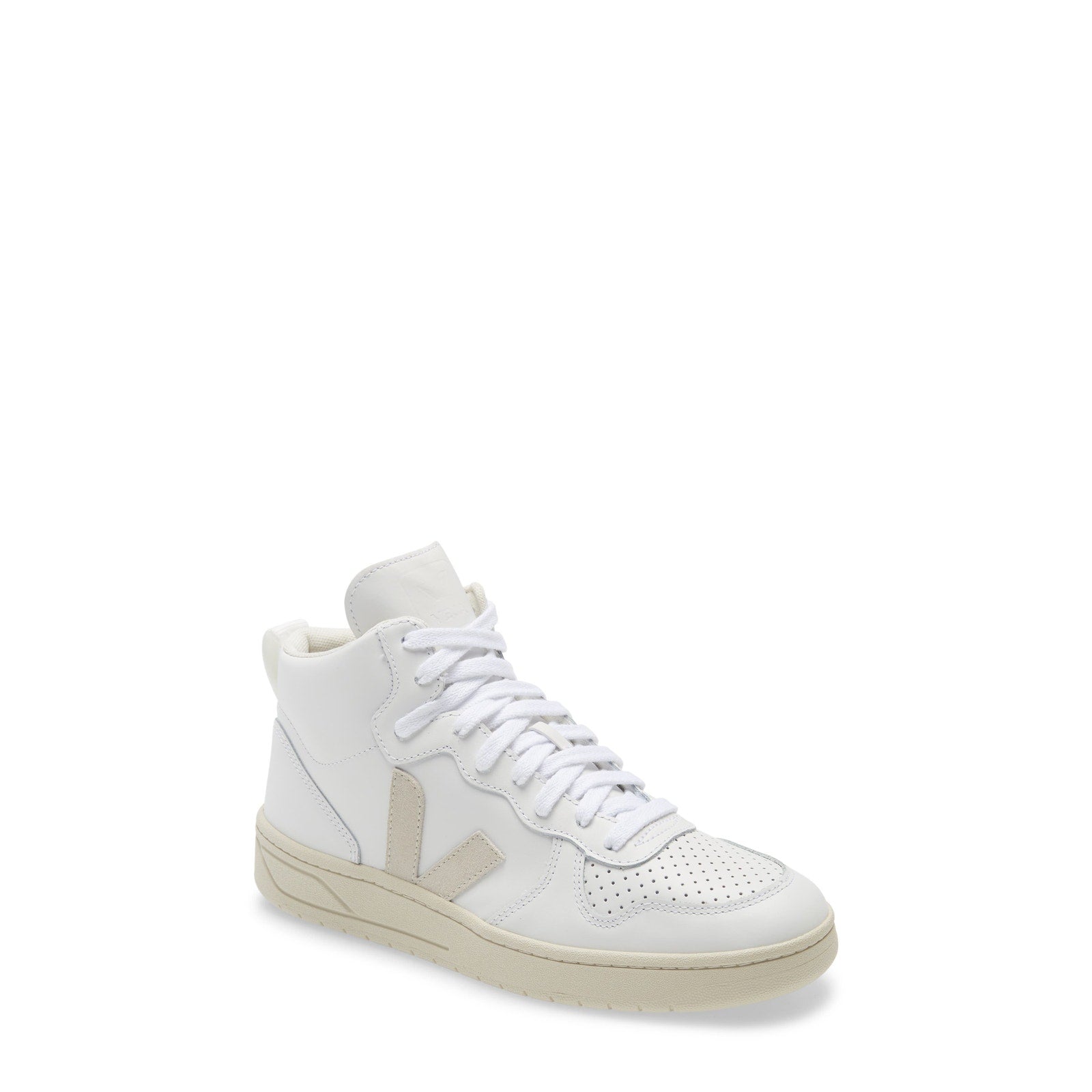 Veja 'V-15' White Leather Mid Sneaker Size 8