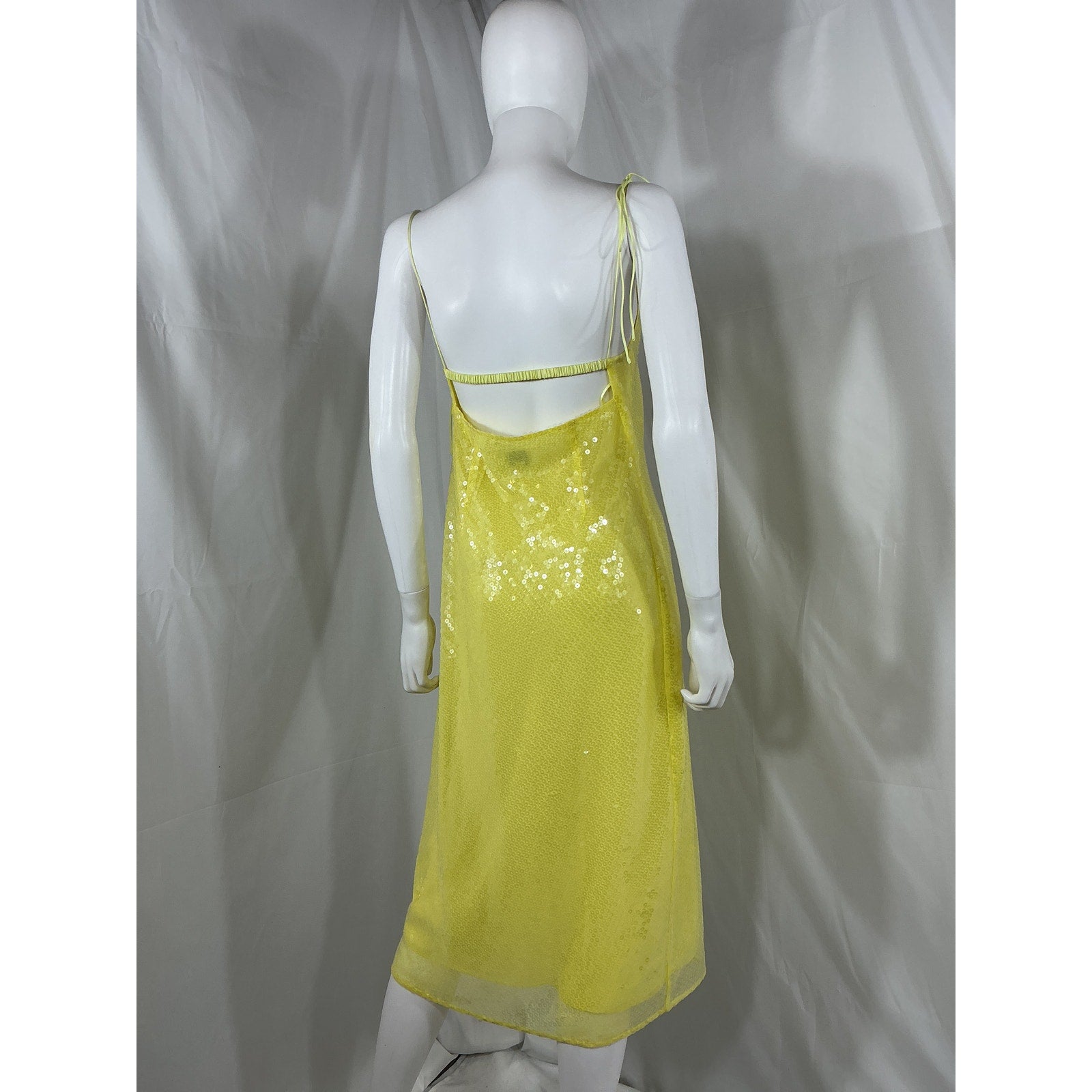 Anna October X J.Crew Sequin Yellow Polyester Slip Dress Size 4