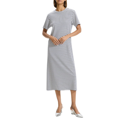 Theory Striped Multicolor Easy Tee Dress Size P