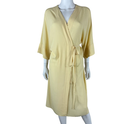 Haight Knotted Yellow Wrap Dress Size X Large