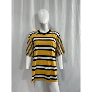 Marni Striped Yellow Cotton-Jersey Short Sleeve T-Shirt Size S
