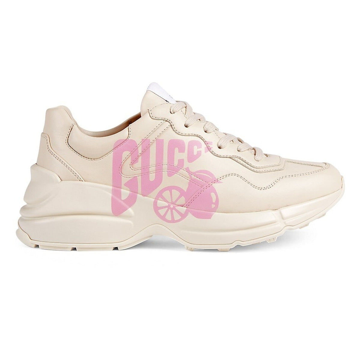Gucci Graphic Ivory Rhyton Lemon Sneakers Size 40.5 EU / 10.5 US NWT