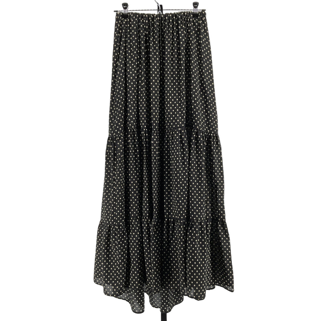 Matteau Polka Dot Black Cotton Print Long Skirt Size 2
