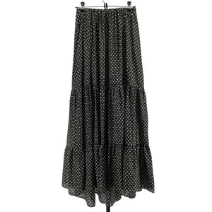 Matteau Polka Dot Black Cotton Print Long Skirt Size 2