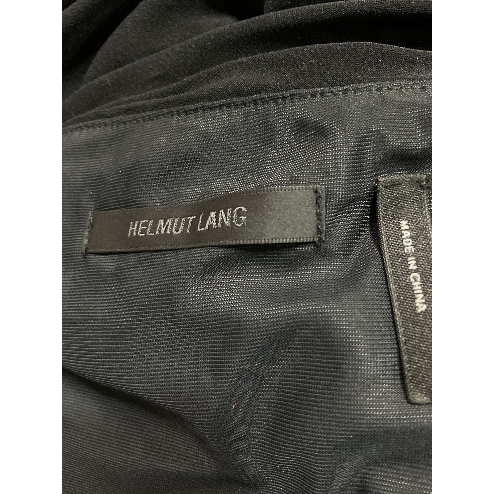 Helmut Lang 'Lite' Black Drop Shoulder Crepe Top Size S