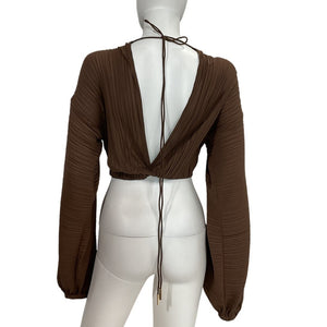 Significant Other Pleated Chocolate Adeline Top Size Aus 6 / US 2