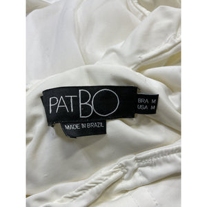 Patbo Elegant White Open Back Lace Sleeve Maxi Dress Size M
