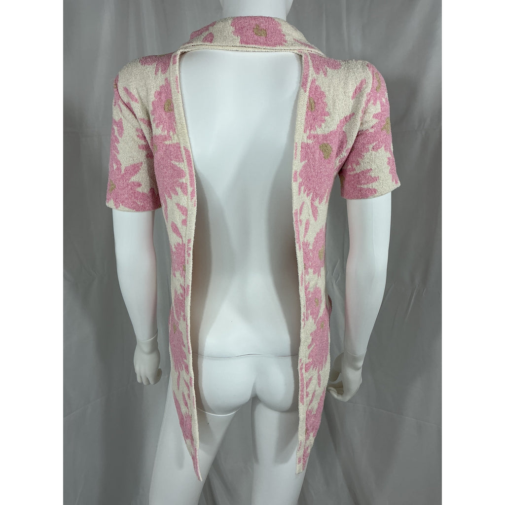 Jacquemus 'Le Polo Bagnu' Pink Open Back Terrycloth Blouse Size 36