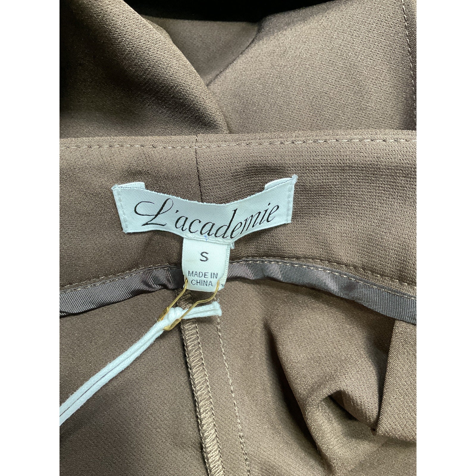 L'Academie 'Dominga' Brown Nylon Pant Size S - NWT