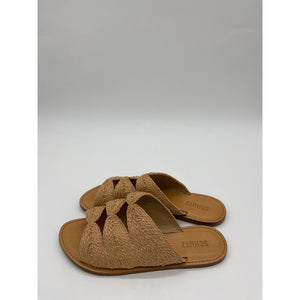 Schutz Ivy Beige Leather Sandal Size 10