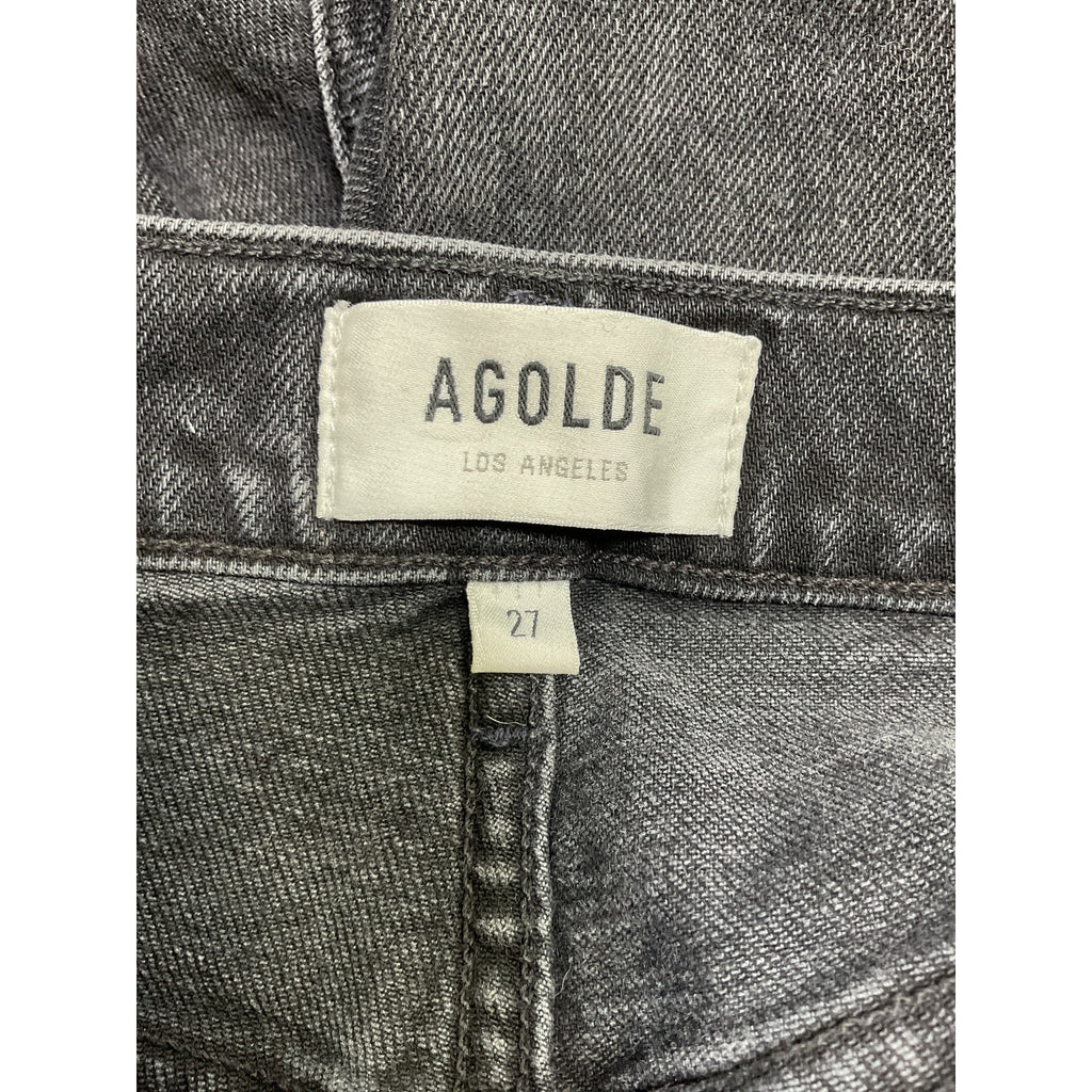 Agolde 'Freya' Black Cotton High Rise Slim Size 27