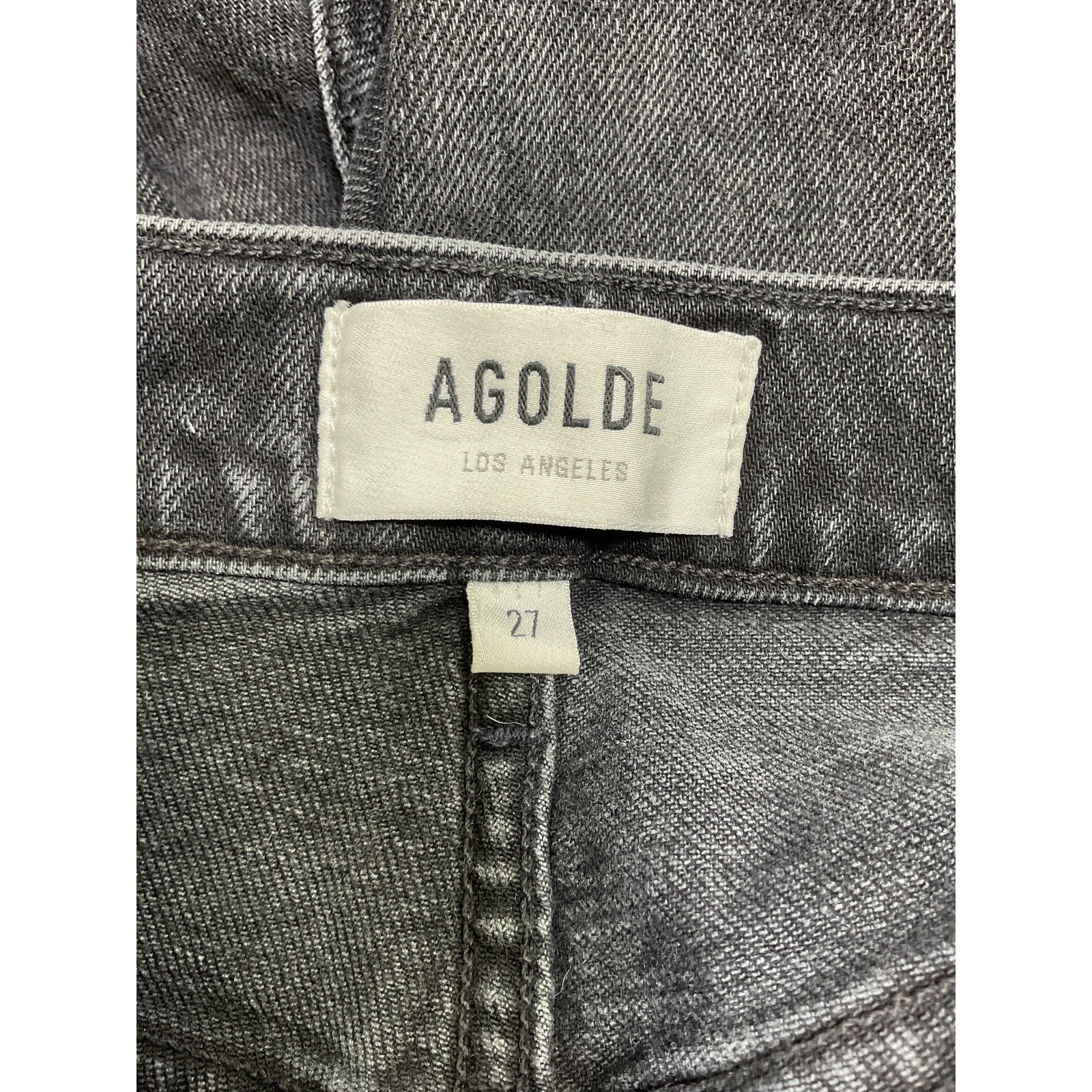 Agolde 'Freya' Black Cotton High Rise Slim Size 27