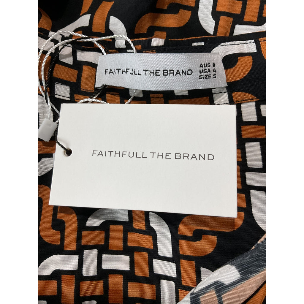 Faithfull The Brand 'Mirah' Black Viscose Shirt Dress Size S - NWT