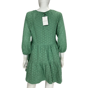 Karina Grimaldi Eyelet Sage Irina Mini Dress Size XS NWT