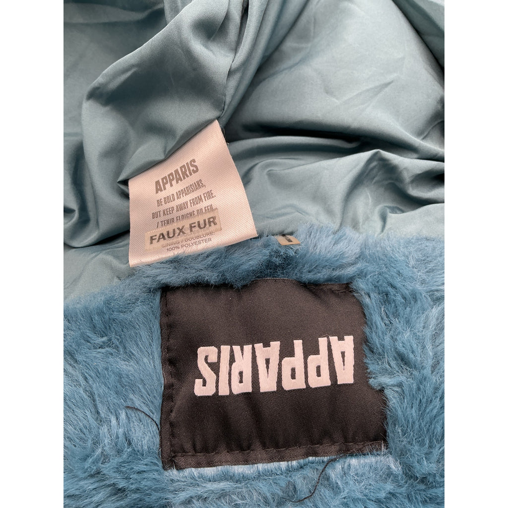 Apparis 'Goldie' Blue Polyester 4.0 Faur Fur Jacket Size S