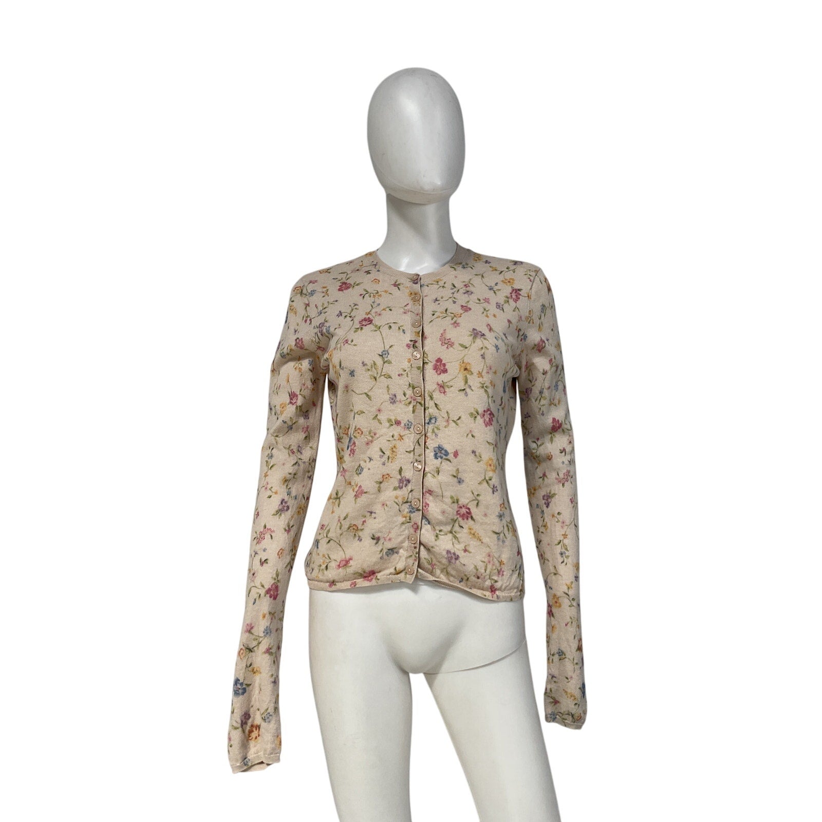 L'Academie 'Marianna' Beige Wool Lyndsey Knit Cardigan Size M