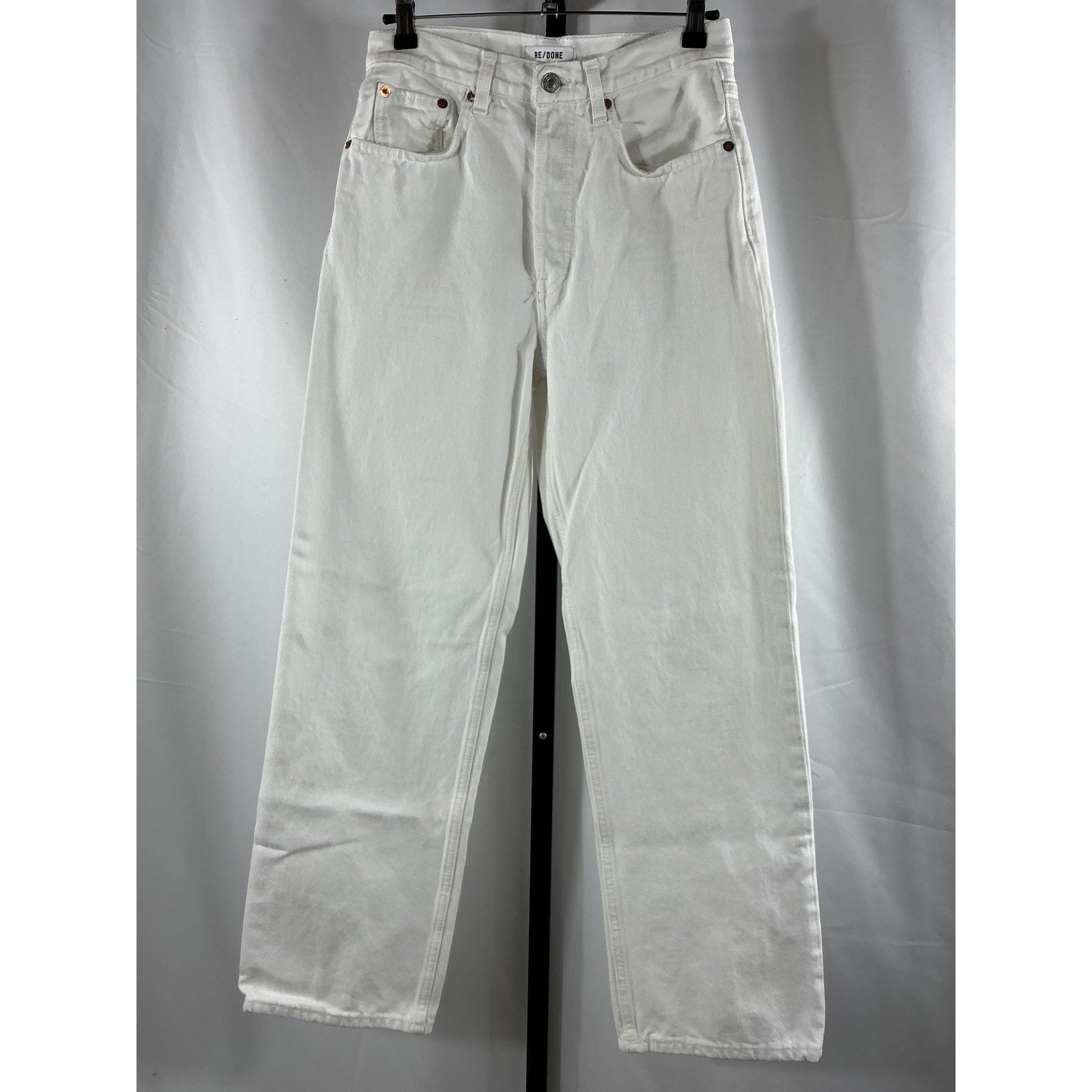 Re/Done '90S' White Cotton Low Slung Jeans Size 25