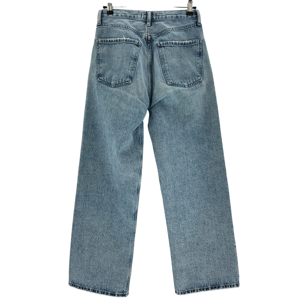 Agolde Ren: High Rise Blue Cotton Wide Leg Denim Jean Size 25