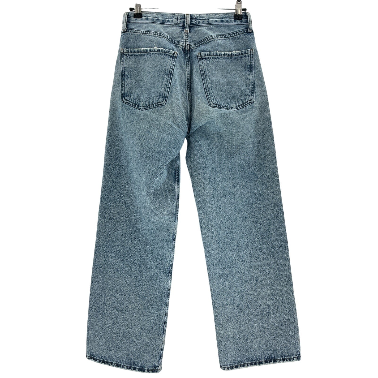 Agolde Ren: High Rise Blue Cotton Wide Leg Denim Jean Size 25