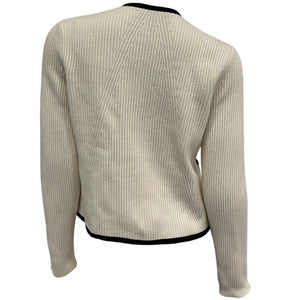 Rag & Bone Ribbed Ivory Nancy Cardigan Size Small
