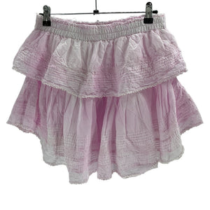 Loveshackfancy Ruffled Pink Heritage Skirt Size M