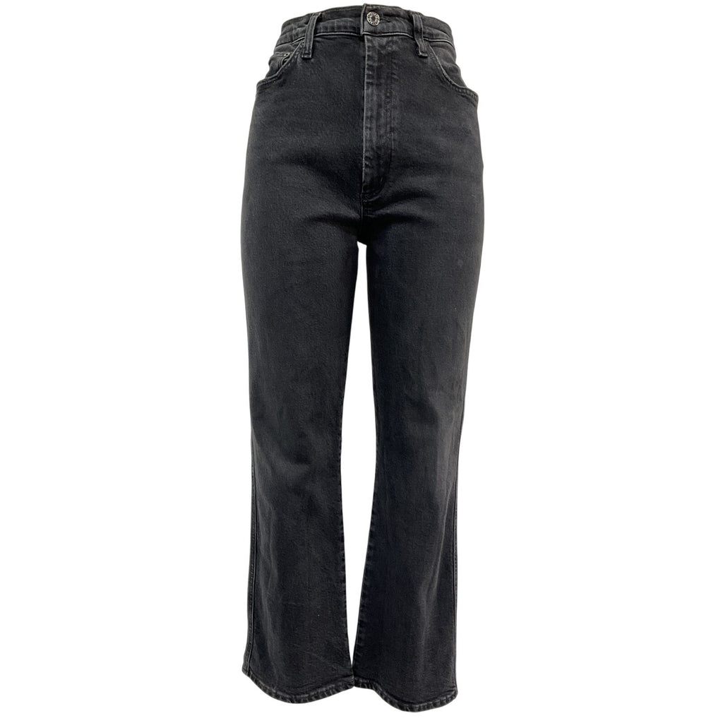 Agolde Pinch Waist High Rise Black Cotton Kick Flare Denim Jean Size 30