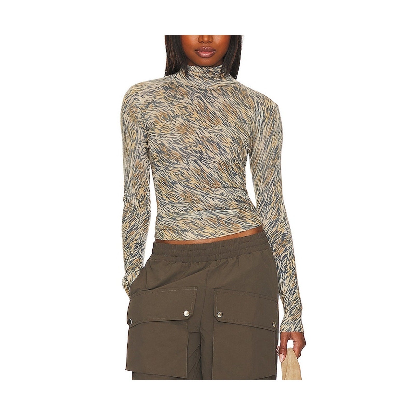 Autumn Cashmere 'Tiger' Brown Print Crewneck Size XS