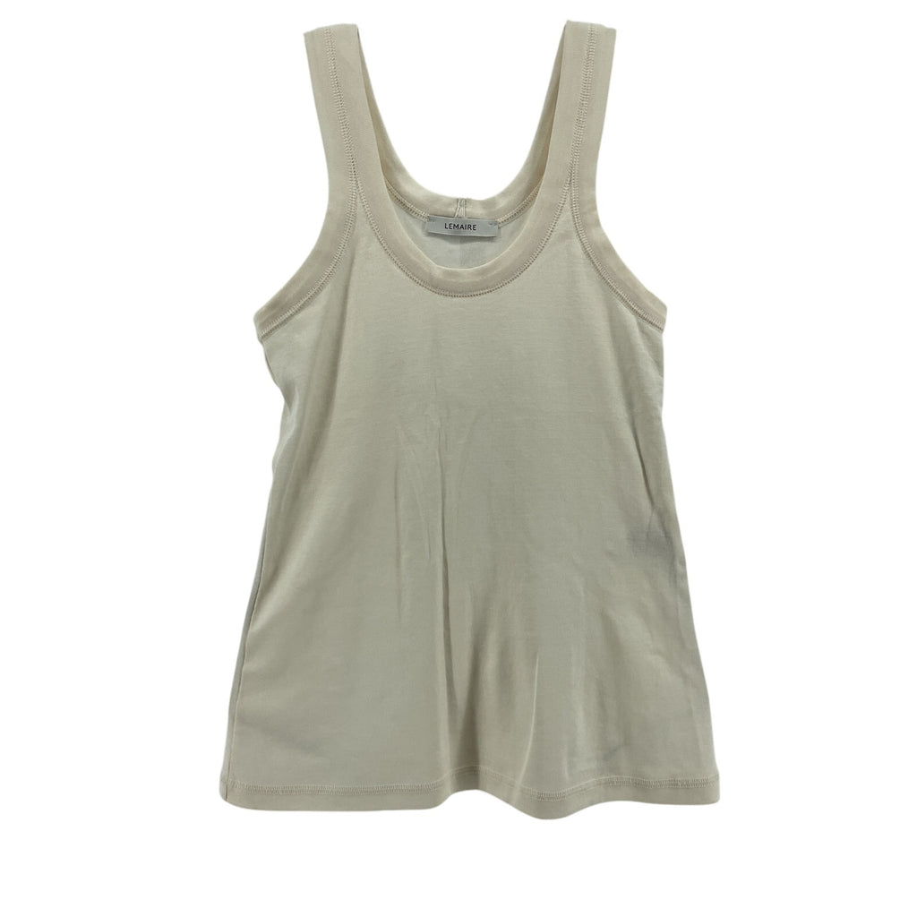 Lemaire Fine-Ribbed White Cotton Seamless Tank Top Size S