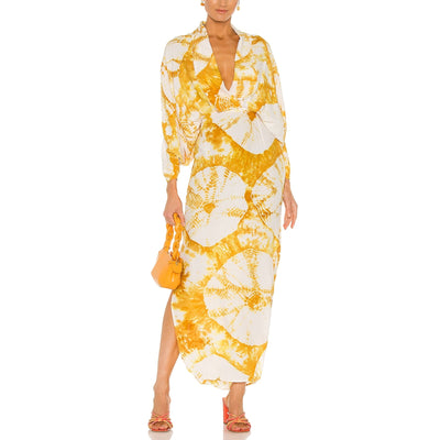 Swf 'Plunge' Yellow Kimono Sleeve Dress Size S