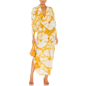 Swf 'Plunge' Yellow Kimono Sleeve Dress Size S
