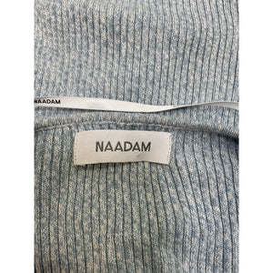 Naadam Blue Cotton Cashmere Blend Sweetheart Rib Cardigan Size XS