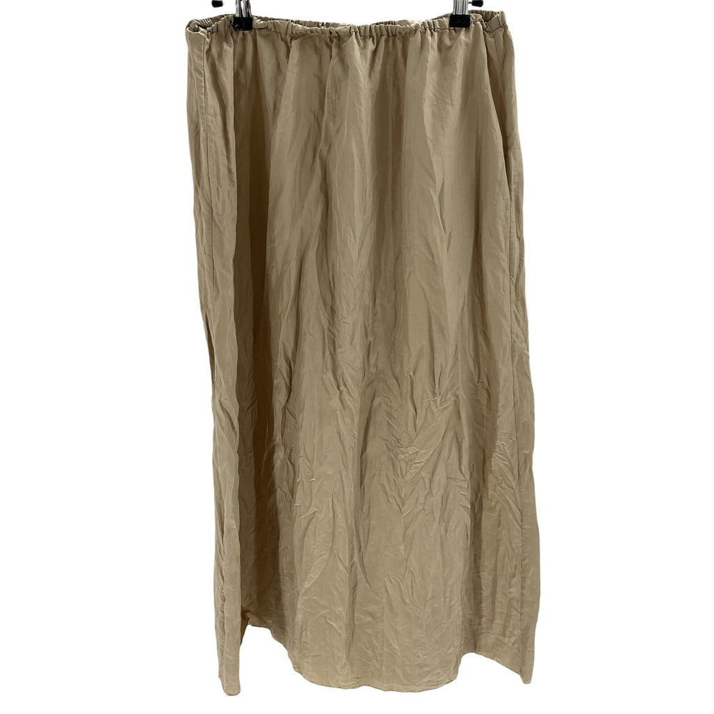 Toteme 'Crinkled' Beige Silk Midi Skirt Size 32