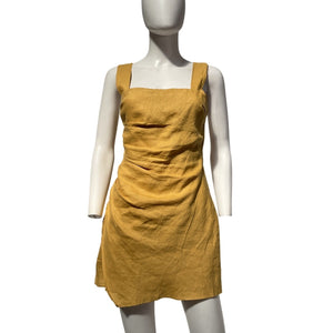 Reformation Linen Yellow Kerrigan Dress Size 2