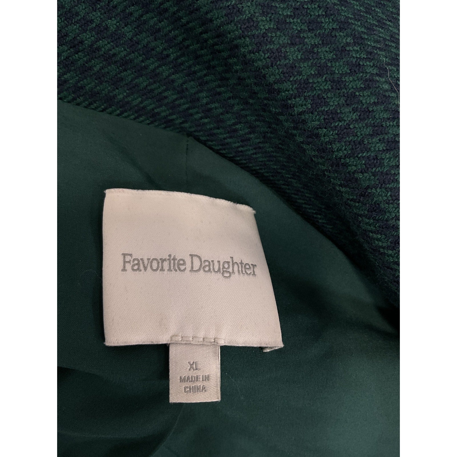 Favorite Daughter 'The Long Coat' Green Cameron Houndsthoth Jacket Size XL