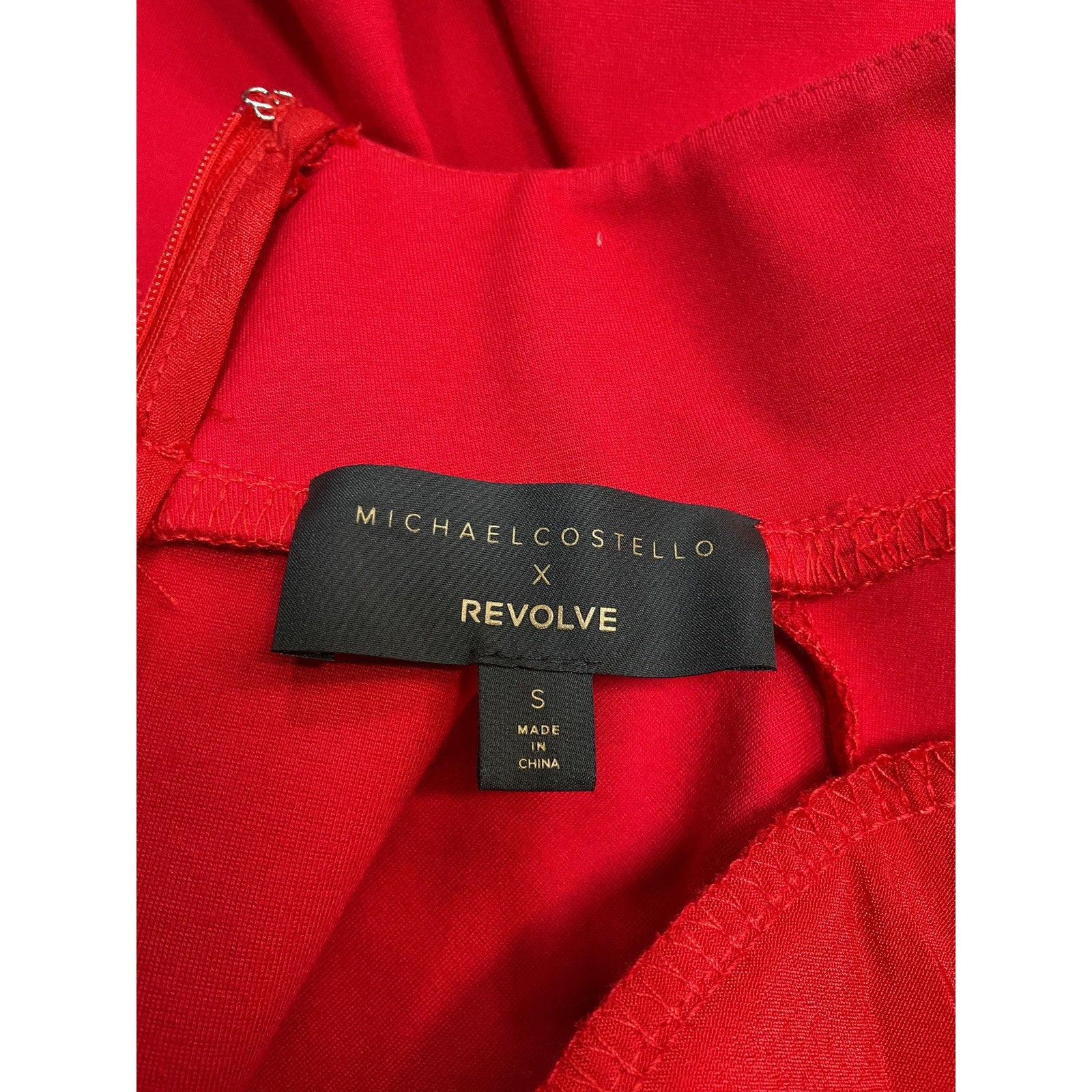 Michael Costello 'Mr. Gibson' Red Viscose Mini Dress Size S