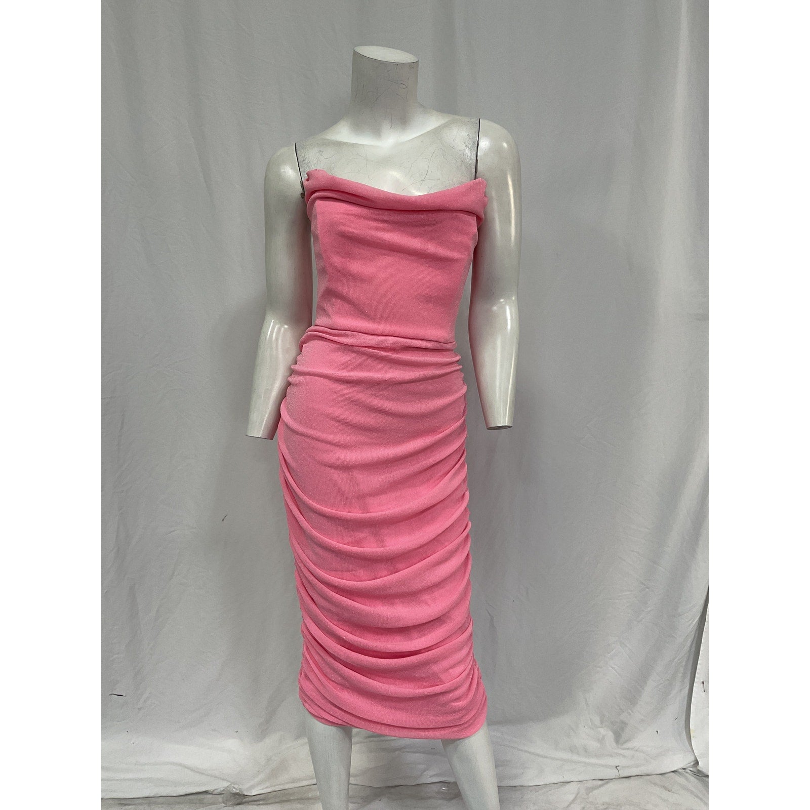 Michael Costello x Revolve India Pink Nylon Midi Dress Size L
