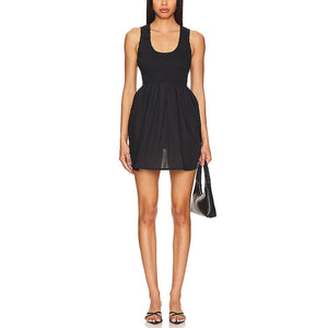 Faithfull The Brand Smocked Black Epoca Dress Size M
