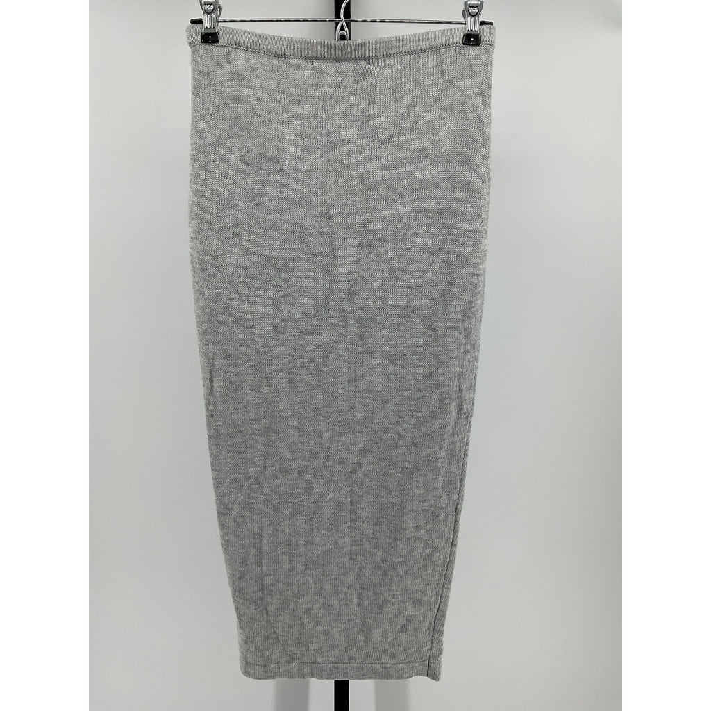 Ser.O.Ya 'Koko' Grey Polyester Knit Tea Length Skirt Size S - NWT