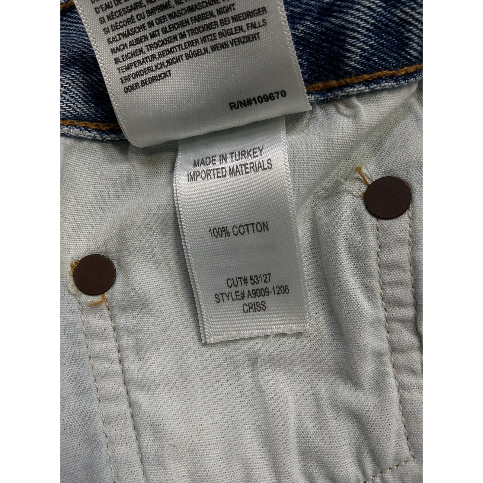 Agolde 'Criss' Blue Cross Denim Short Size 26