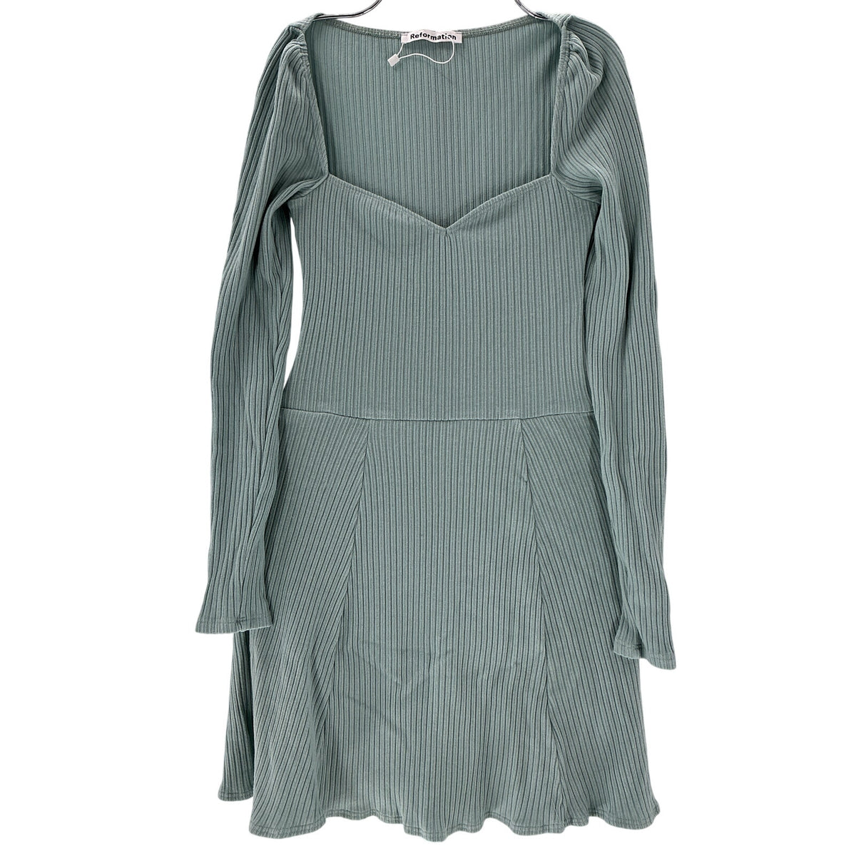 Reformation Ribbed Turquoise Bruno Dress Size XS