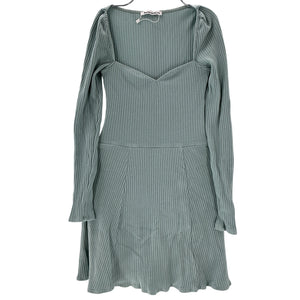 Reformation Ribbed Turquoise Bruno Dress Size XS