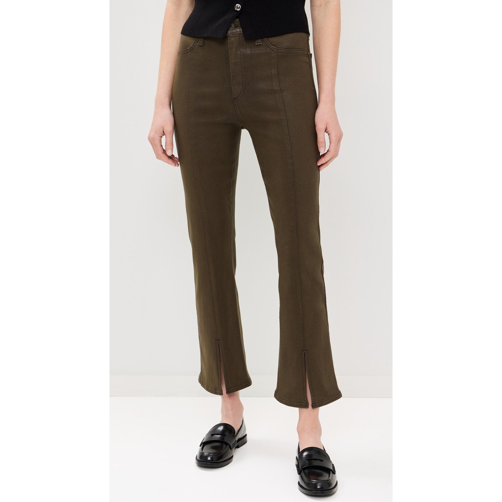 Pistola Denim 'Lennon' Green Cotton Pants With Slit Size 27
