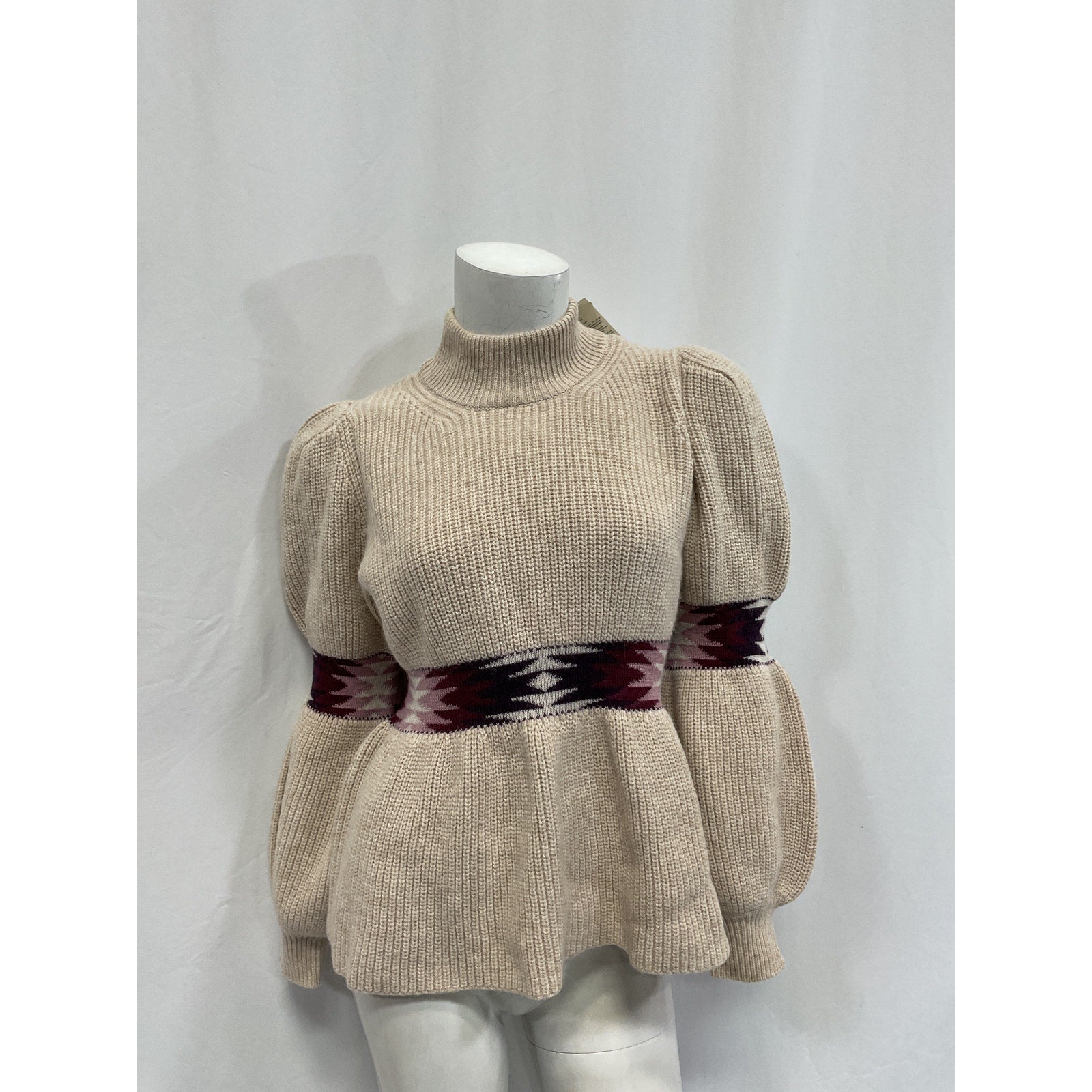 Ba&Sh Button Beige Wool Shoulder Sweater Size S - NWT