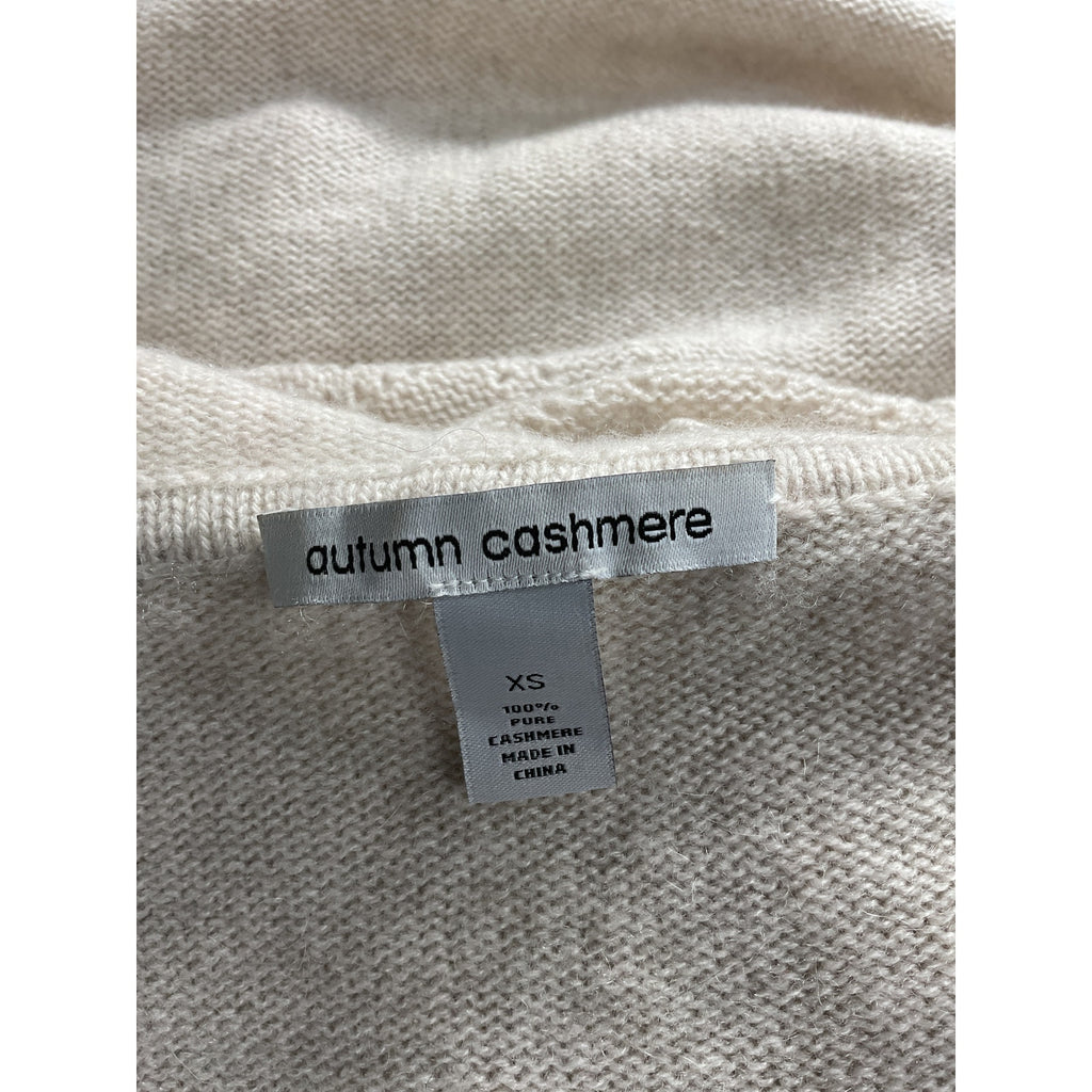 Autumn Cashmere Beige Pointelle Knit Cashmere Hoodie Size XS