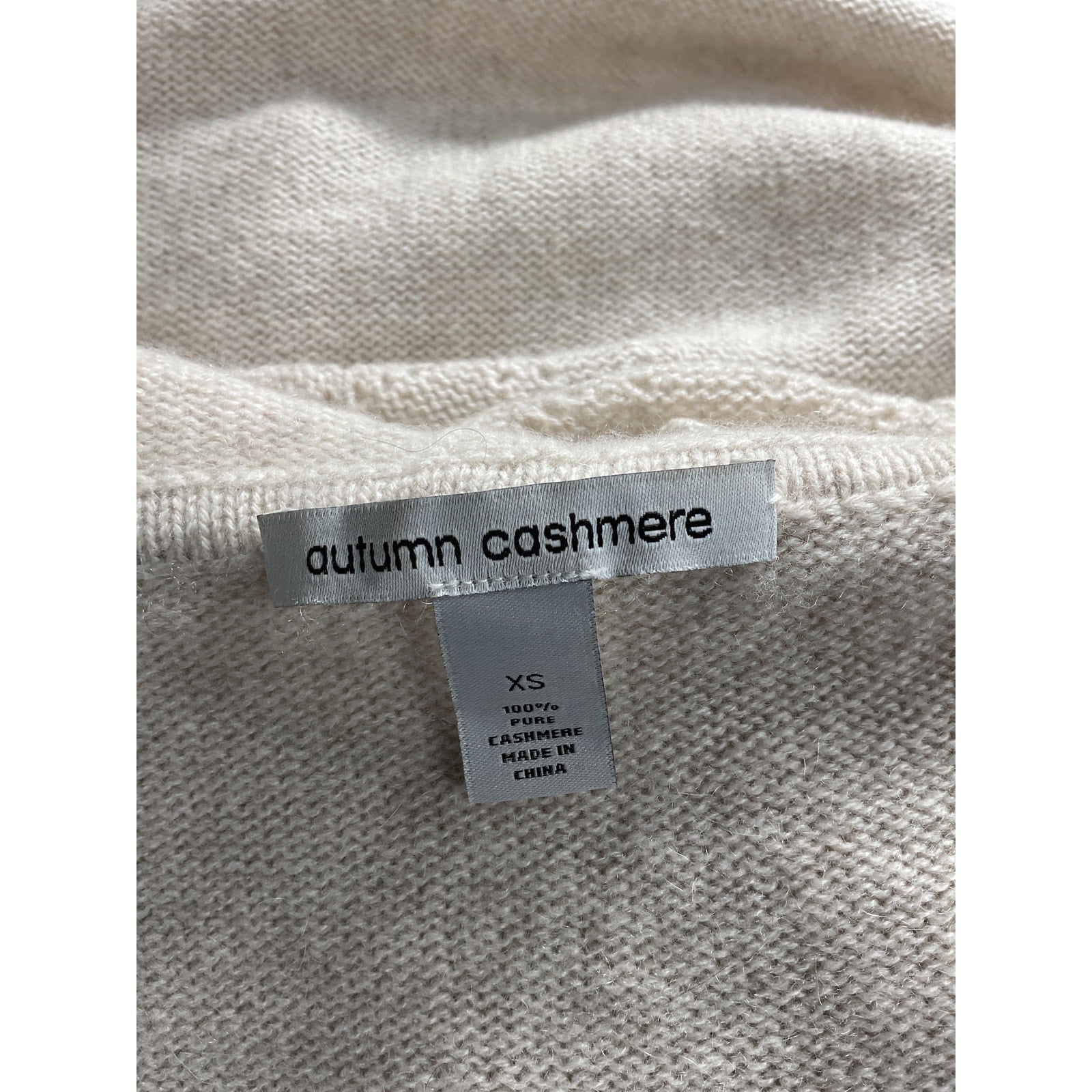 Autumn Cashmere Beige Pointelle Knit Cashmere Hoodie Size XS