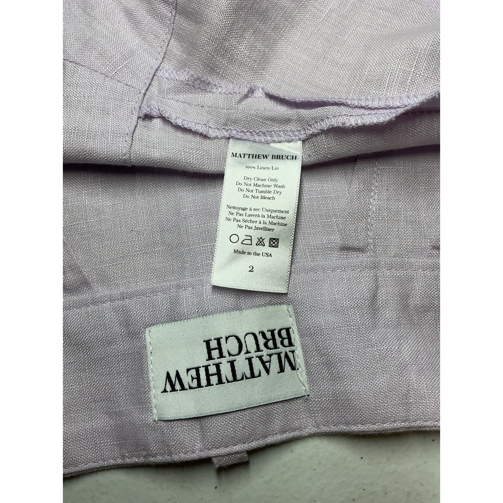 Matthew Bruch Cargo Pink Linen Mini Skirt Size 2