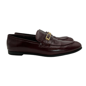 Jeffrey Campbell Polished Burgundy Loafed Loafers Size 7.5
