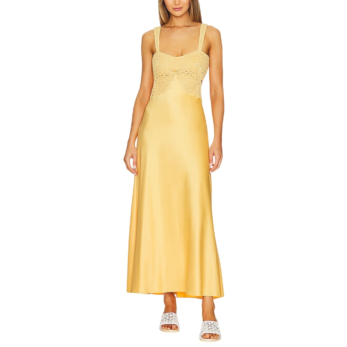 Simkhai Crochet Yellow Roberta Dress Size 2