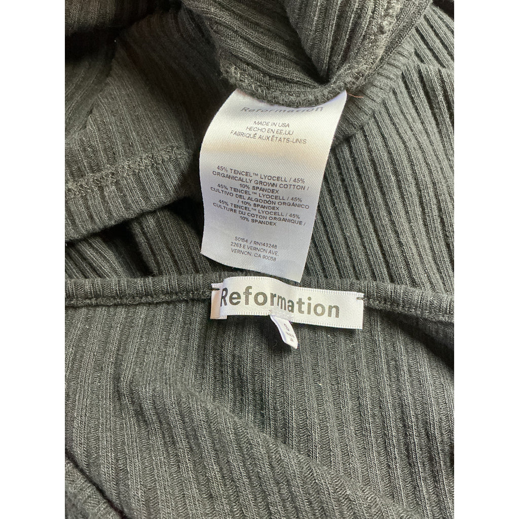 Reformation 'Wrenley' Black Cotton Knit Dress Size S